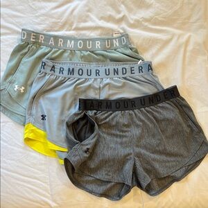 Bundle of Under Armour Women's Athletic Shorts - Gray, Blue, teal